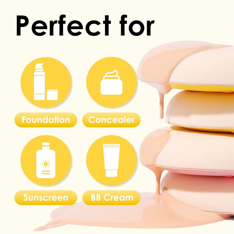 COOL-ANGLE 4Pcs X-Large Makeup Sponge Puff Set For Foundation Concealer & Powder, Latex Free Blender Sponges Puff For Natural And Easy Makeup, Soft Long-lasting And Beginner-friendly - Image 3